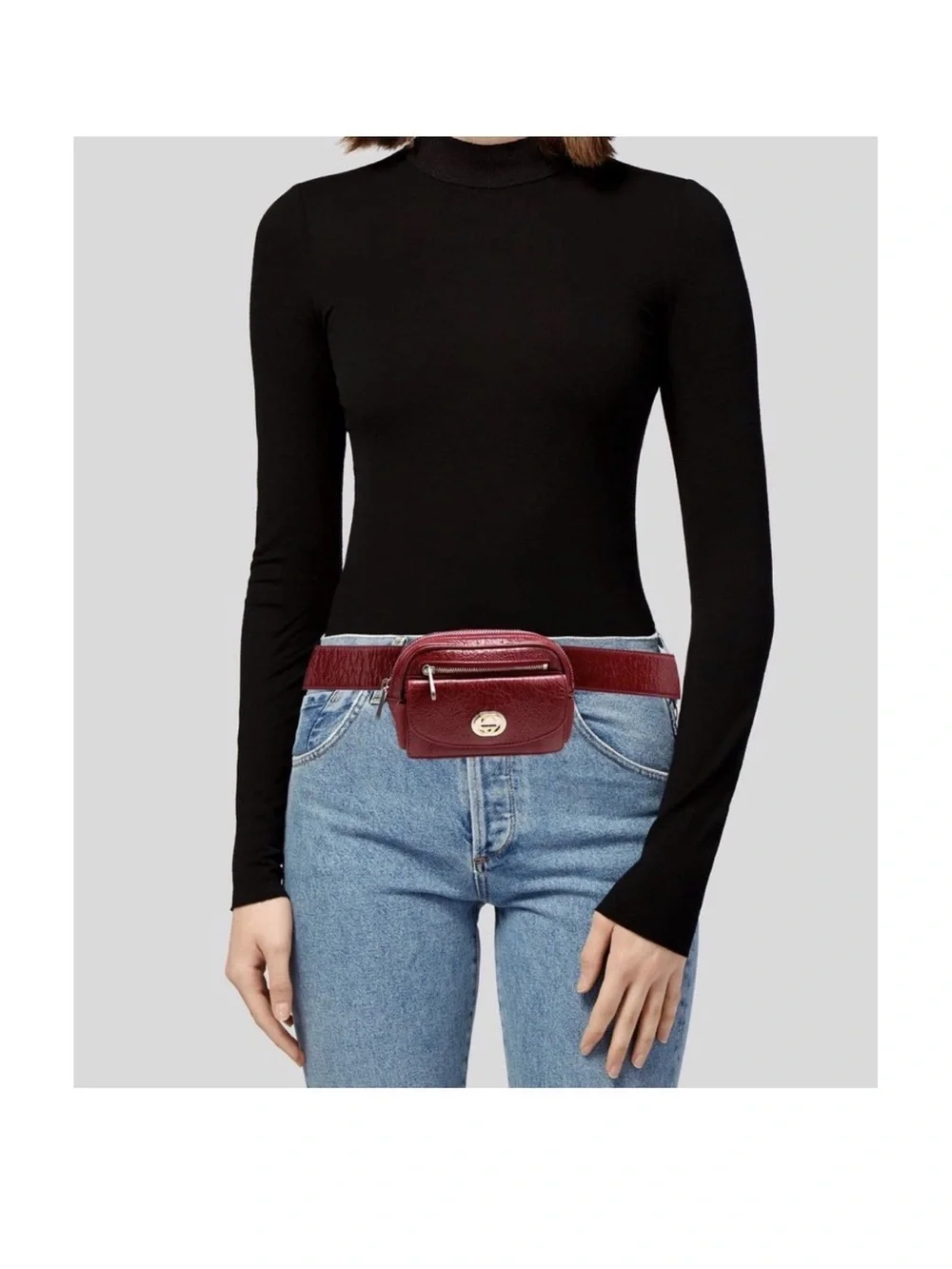 Gucci Morpheus Red Crackle Leather mini belt bag